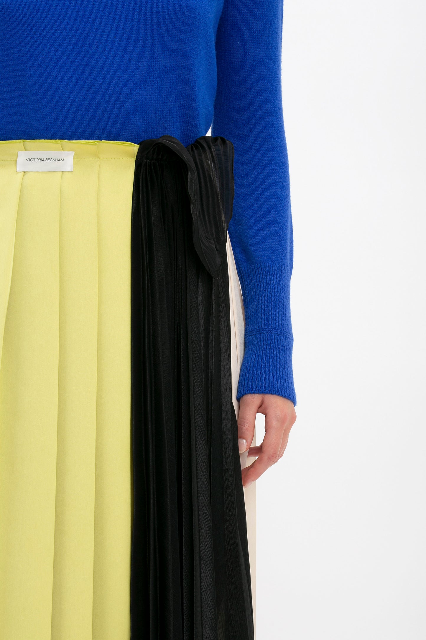 Pleated Layer Asymmetric Skirt In Multi