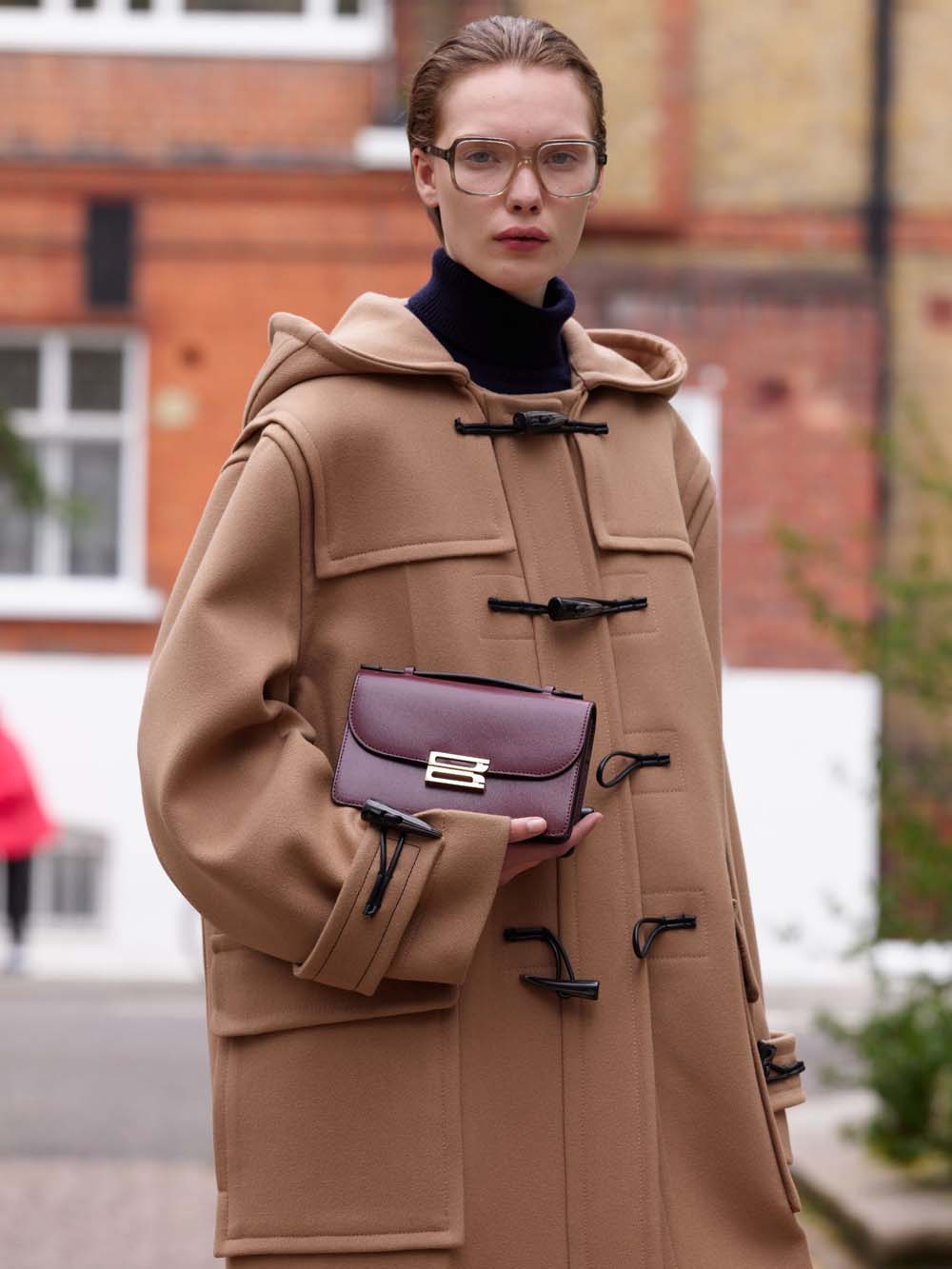 Oversized Duffle Coat In Camel Victoria Beckham