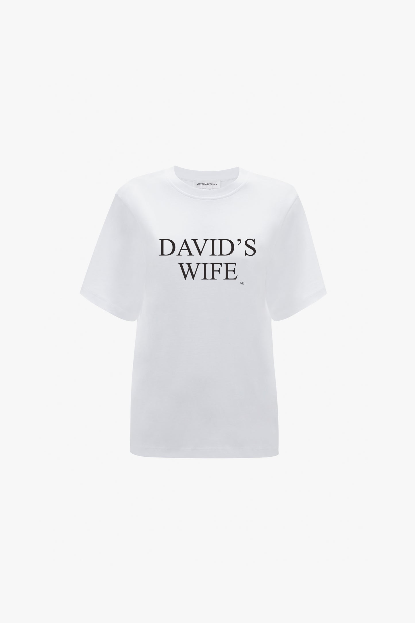 Slogan Tee In White David's Wife'
