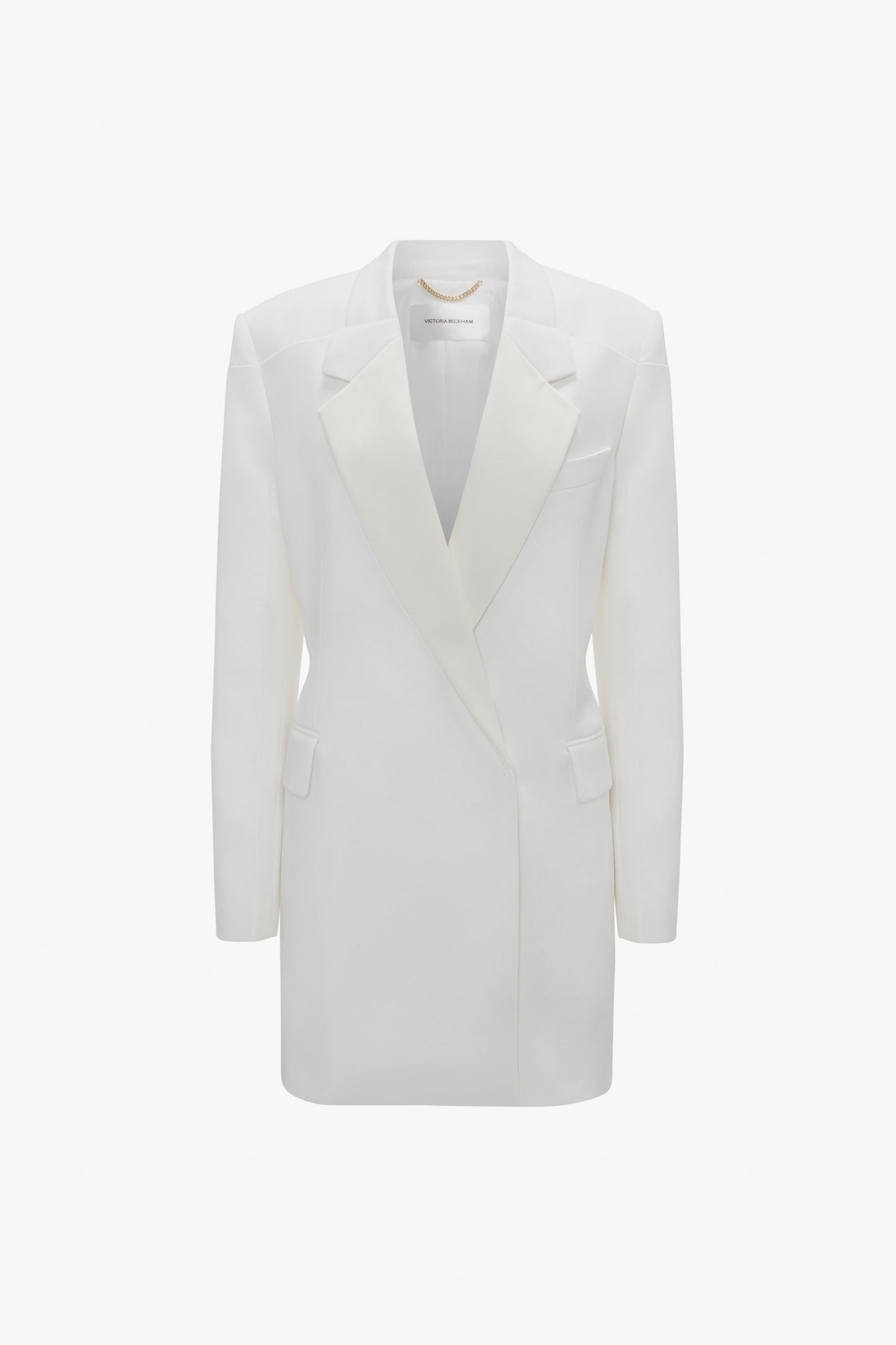 Fold Shoulder Detail Dress In Ivory