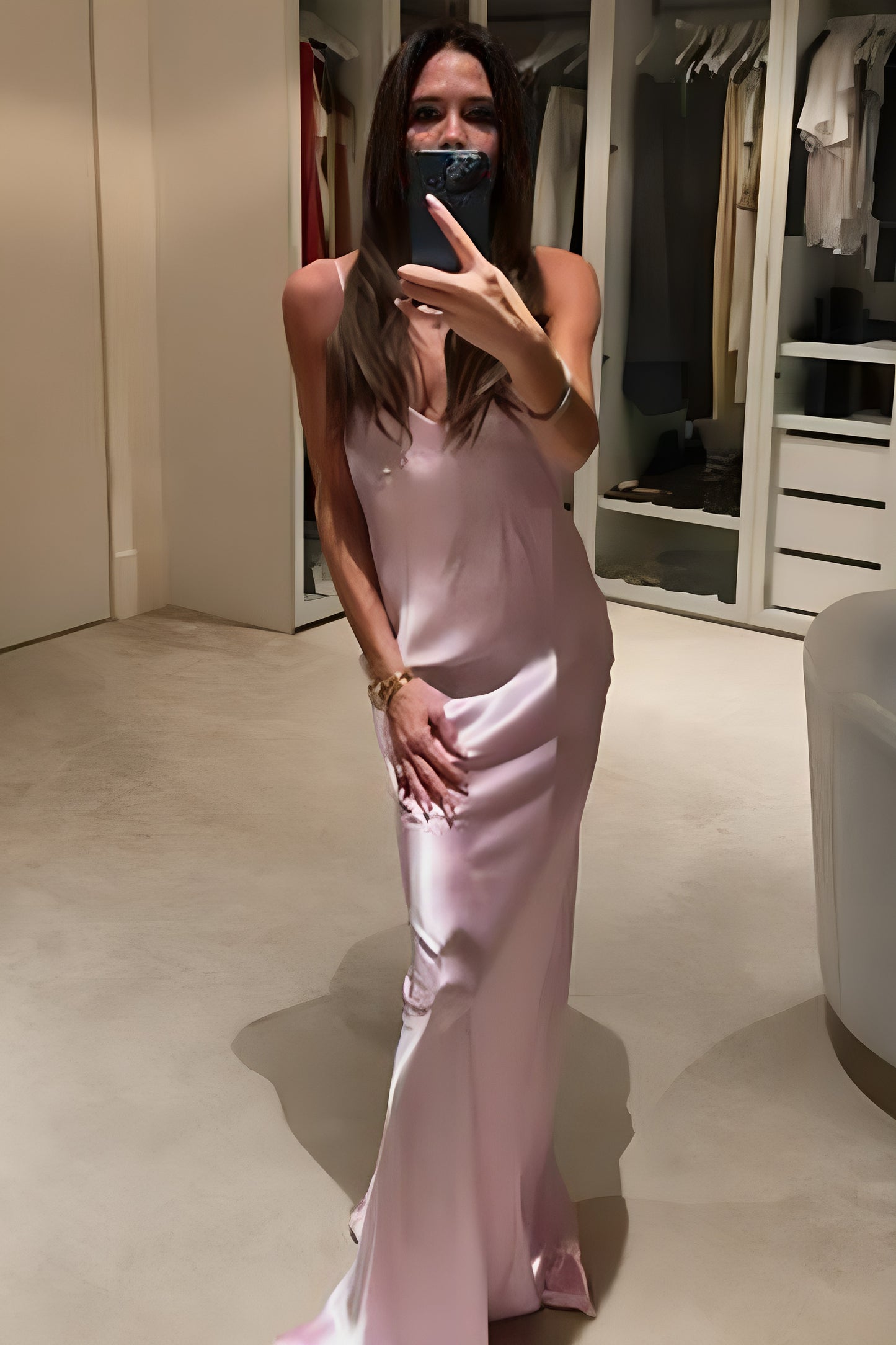 Low Back Cami Floor-Length Dress