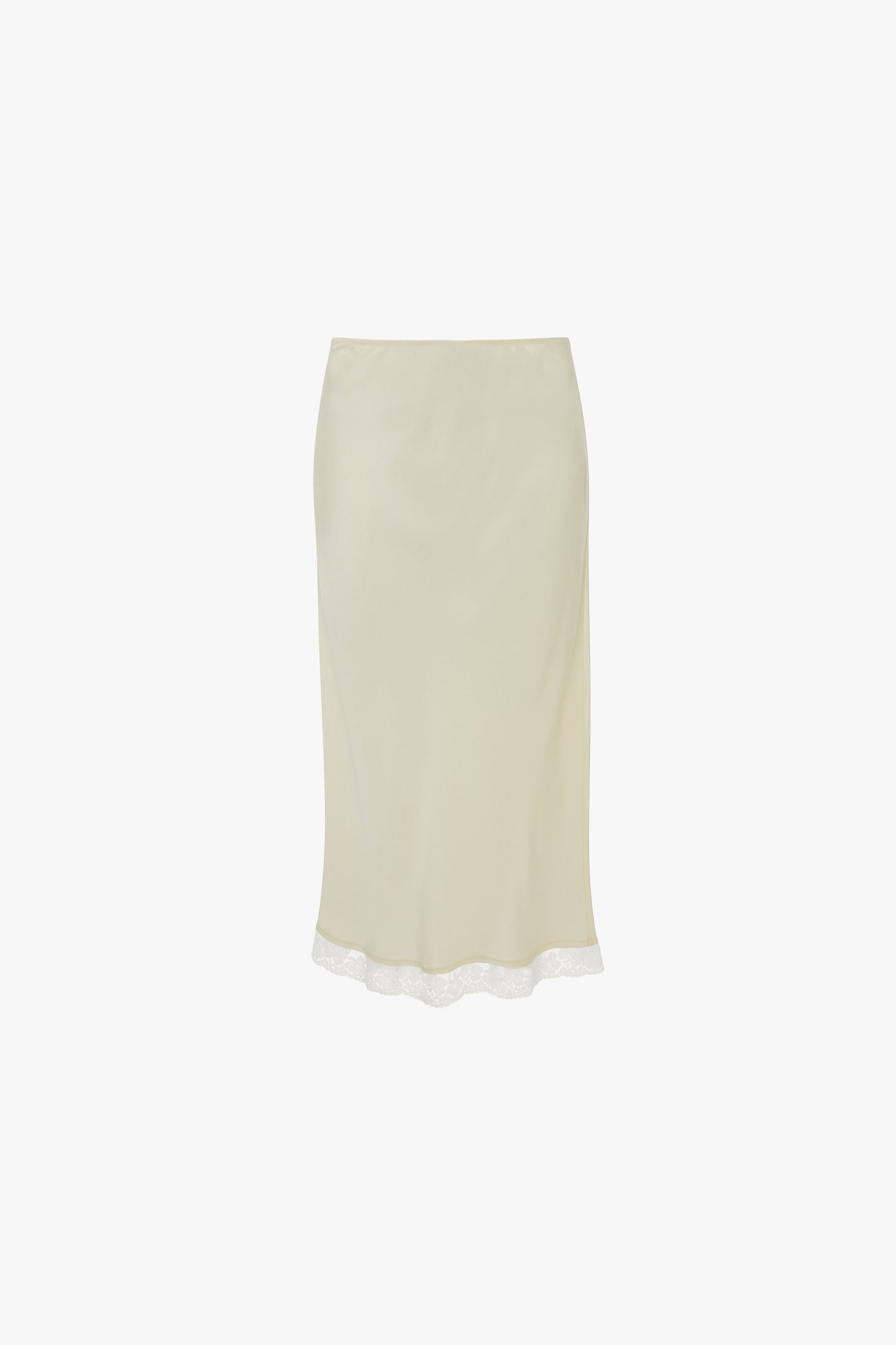 Lace Trim Slip Skirt In Ivory