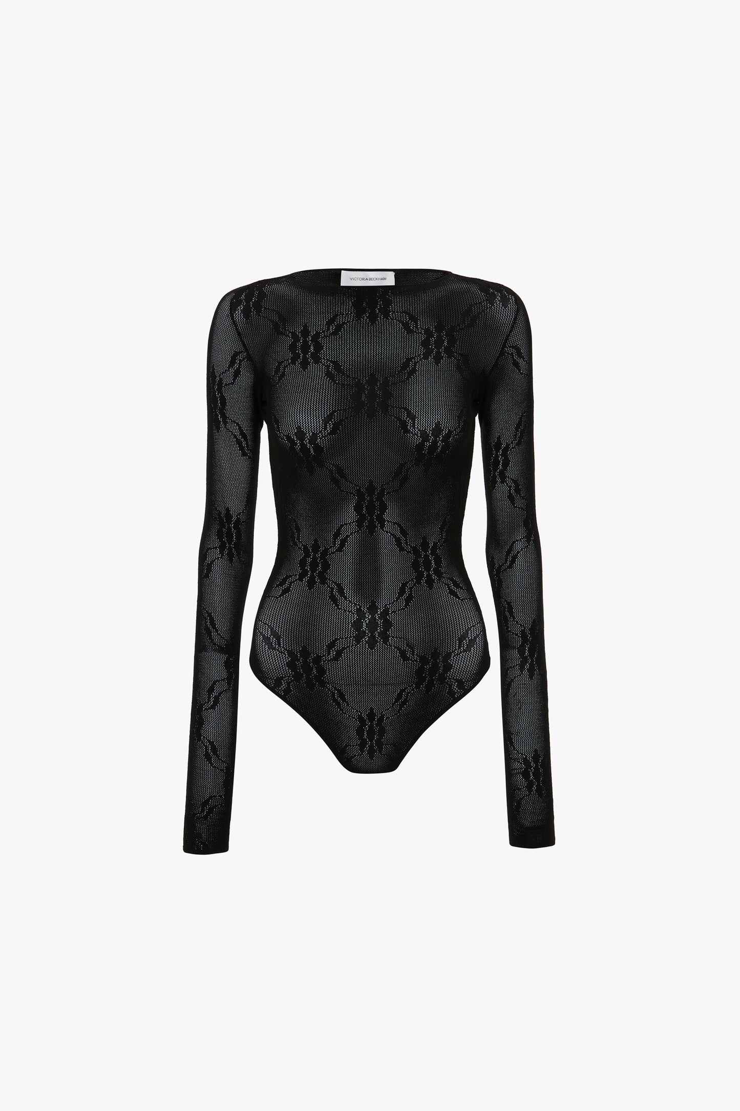 Long Sleeve Backless Bodysuit In Black
