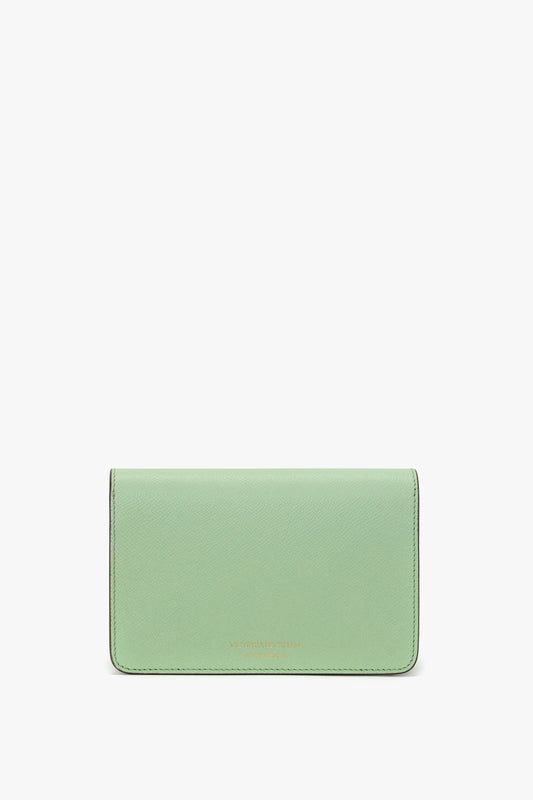 Nano Dorian Wristlet In Jade Grained Leather