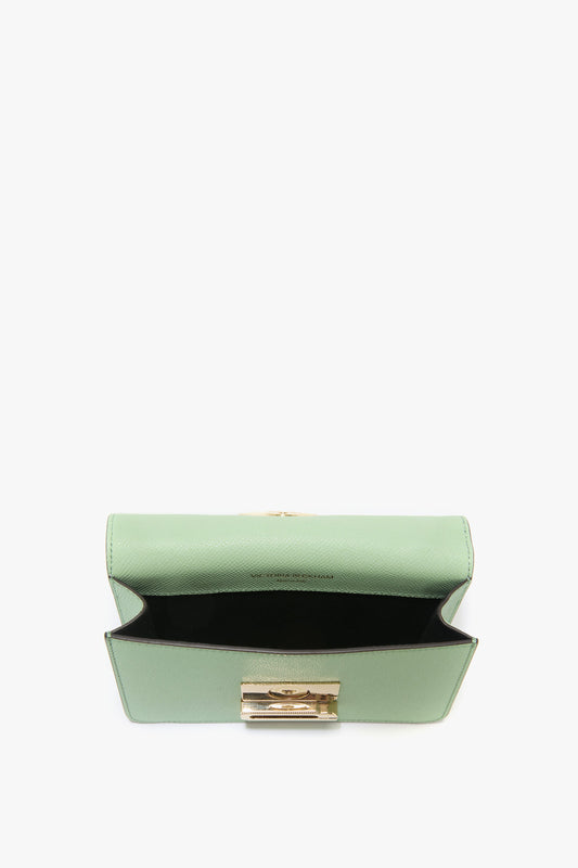 Nano Dorian Wristlet In Jade Grained Leather