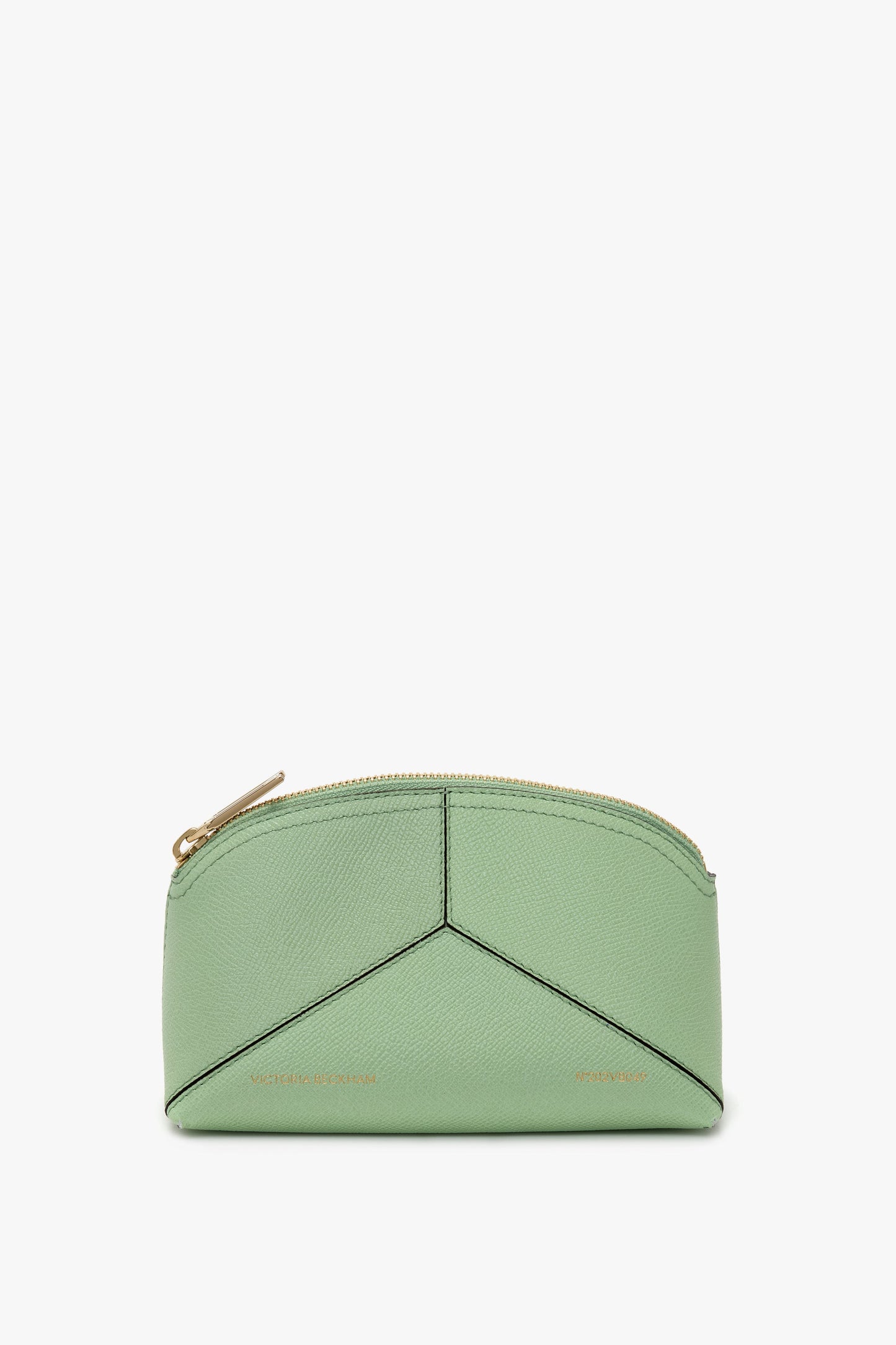 Victoria Mini Wash Bag In Jade Grained Leather