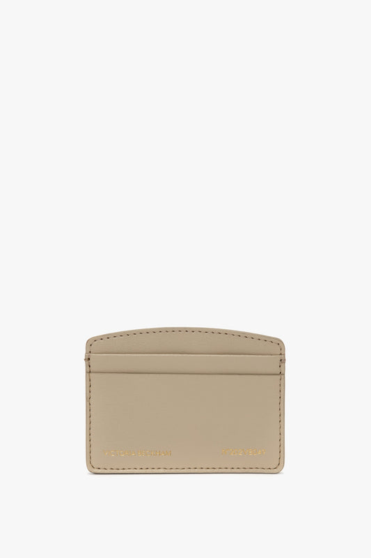 Victoria Card Holder In Taupe Grained Leather