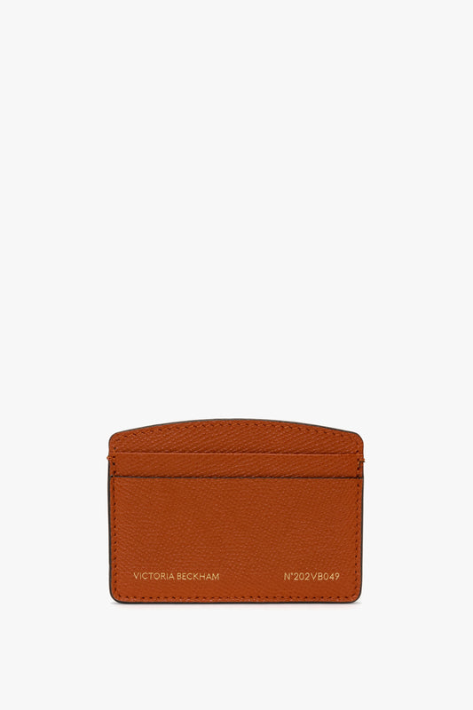 Victoria Card Holder In Burnt Orange Grained Leather