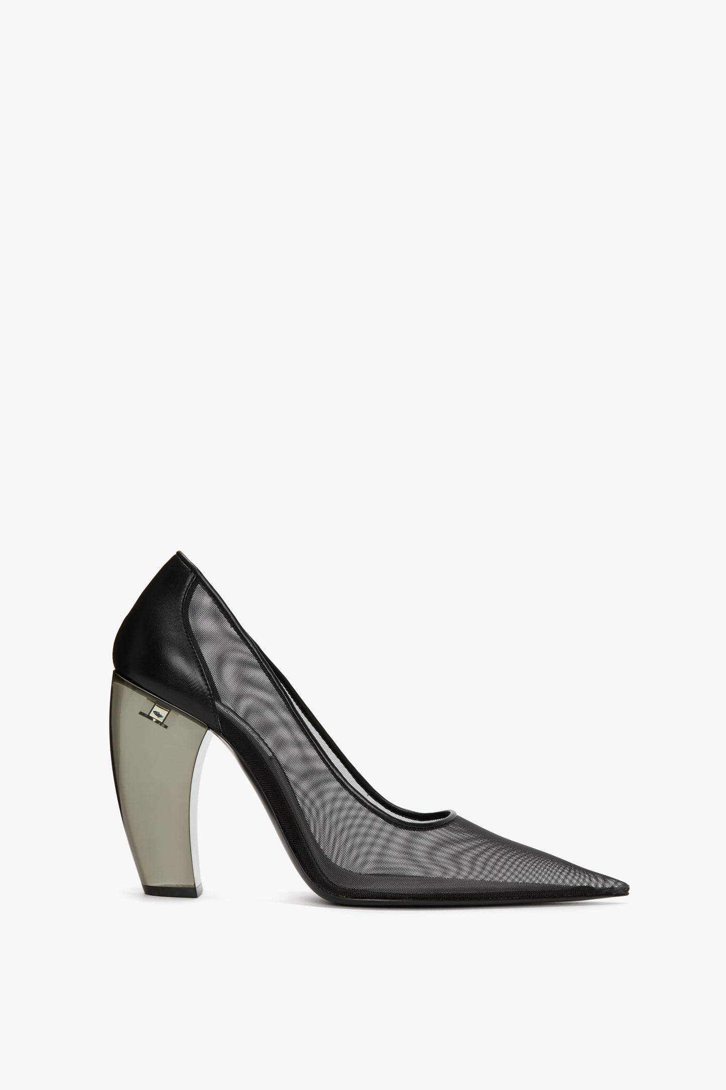 Transparent Heel Mesh Pump In Black