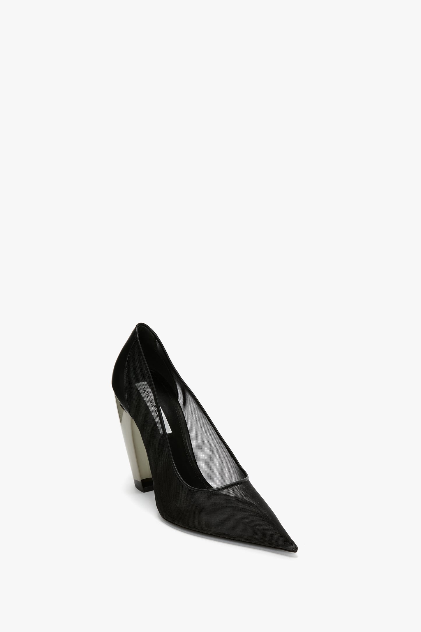 Transparent Heel Mesh Pump In Black