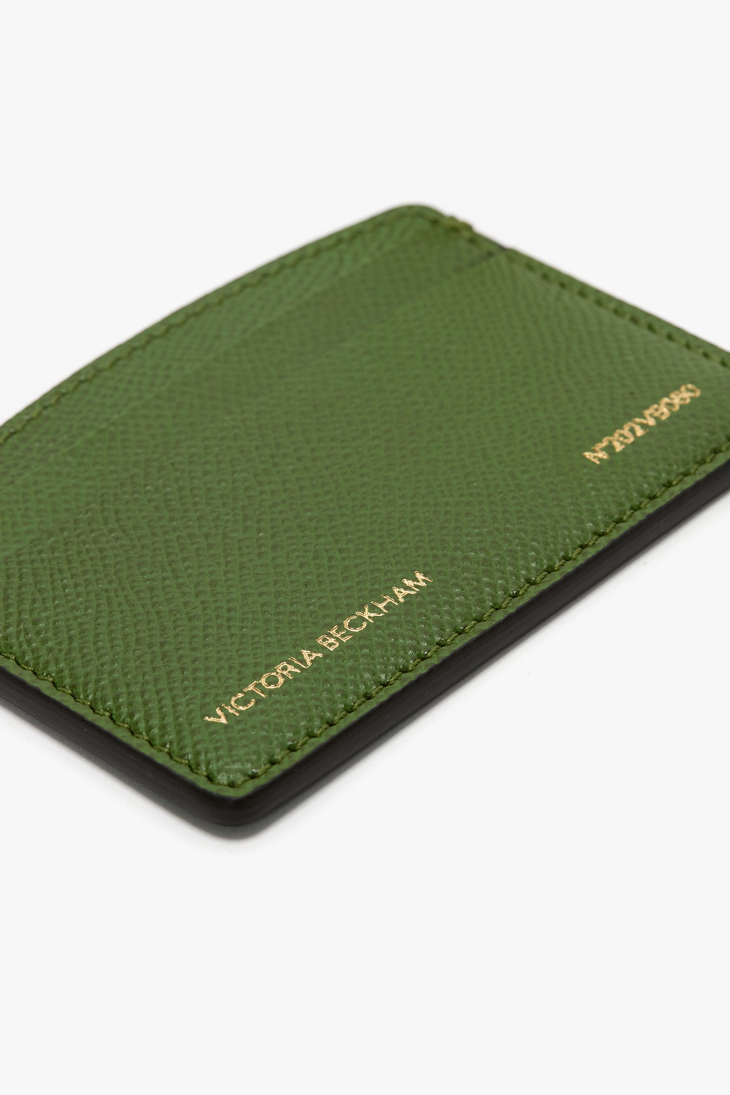 Victoria Card Holder In Green Grained Leather