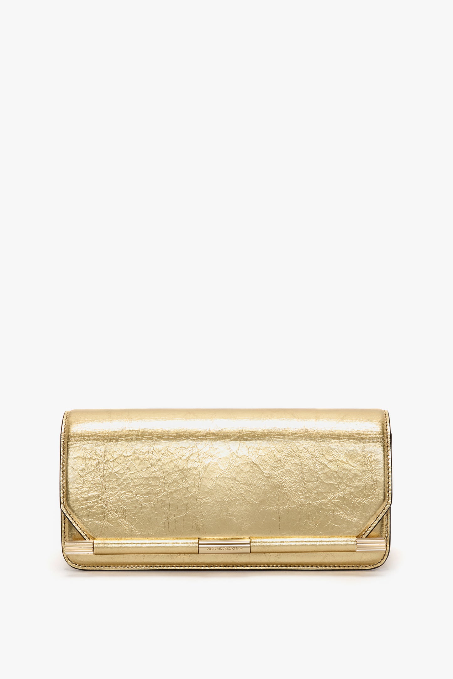 202 Clutch Bag In Gold Distressed Leather