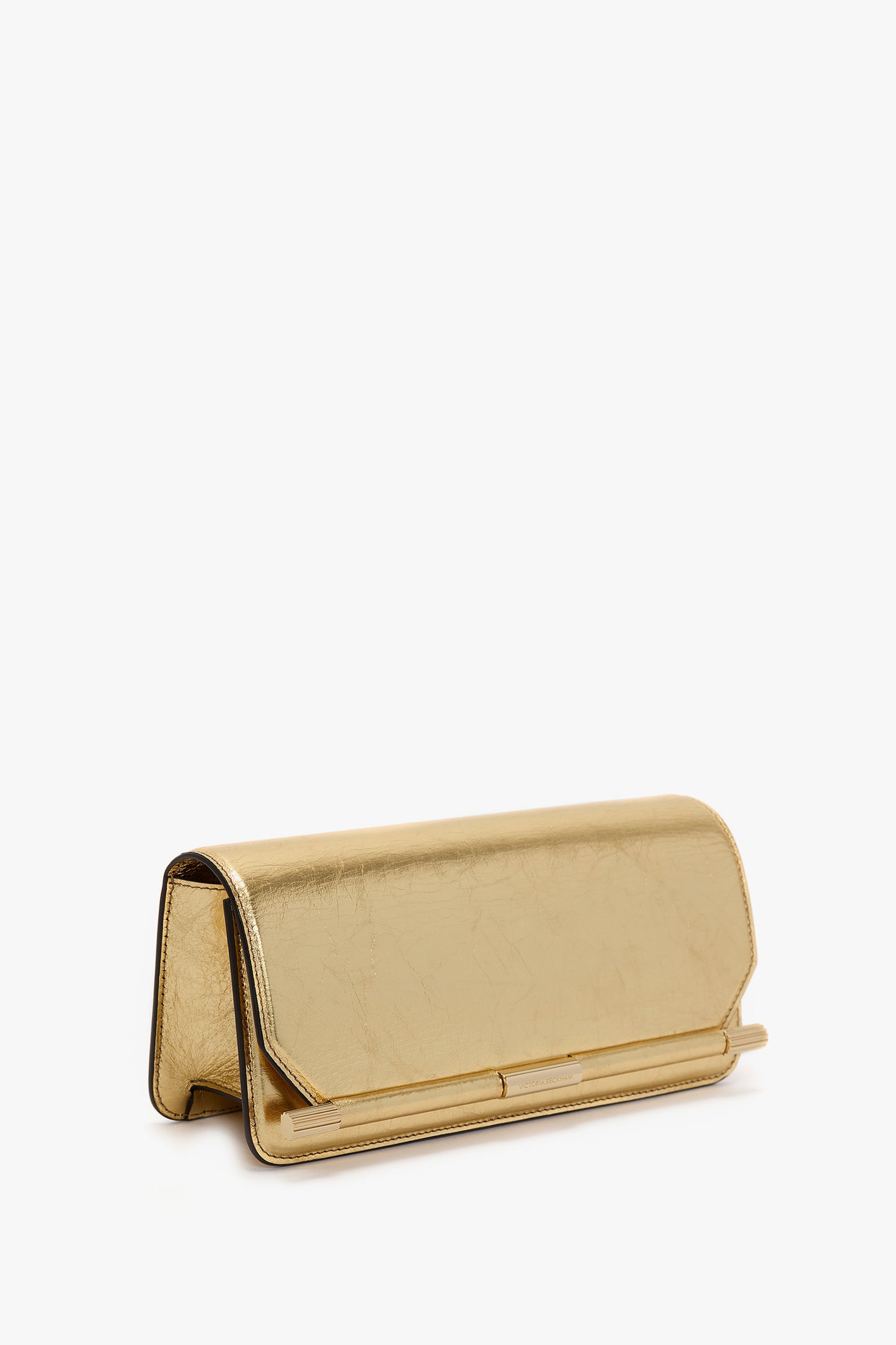 202 Clutch Bag In Gold Distressed Leather