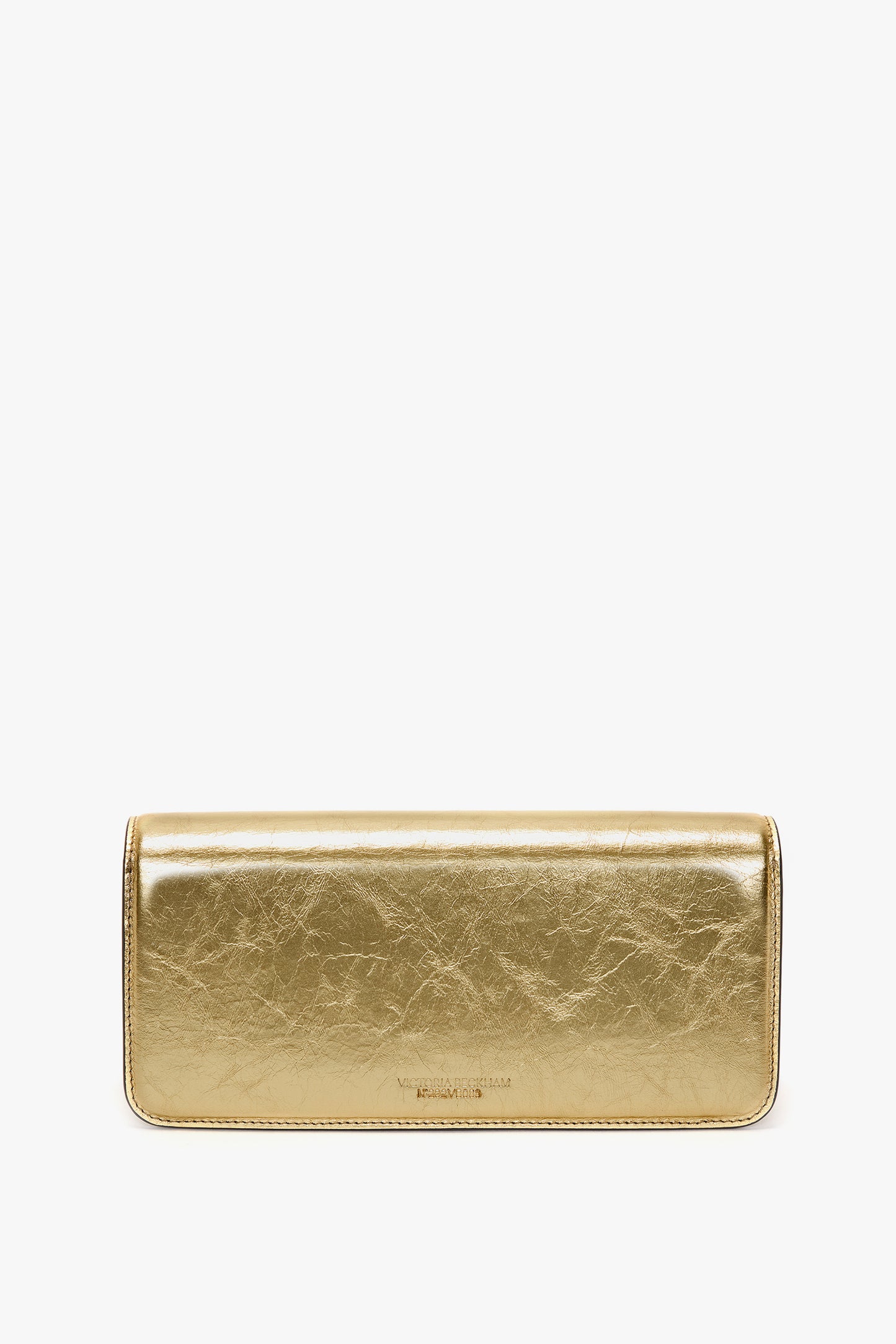 202 Clutch Bag In Gold Distressed Leather