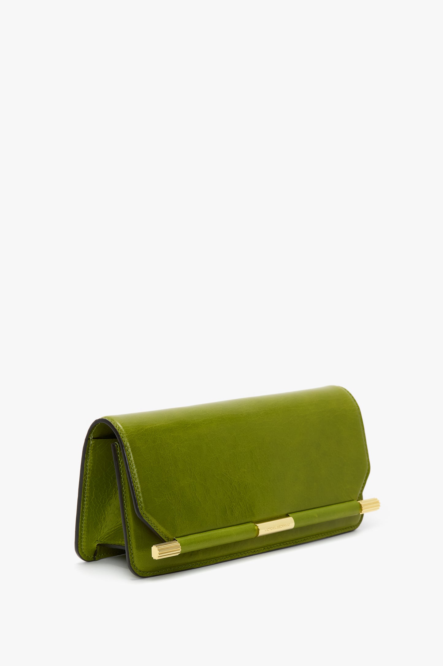 202 Clutch Bag In Green Distressed Leather