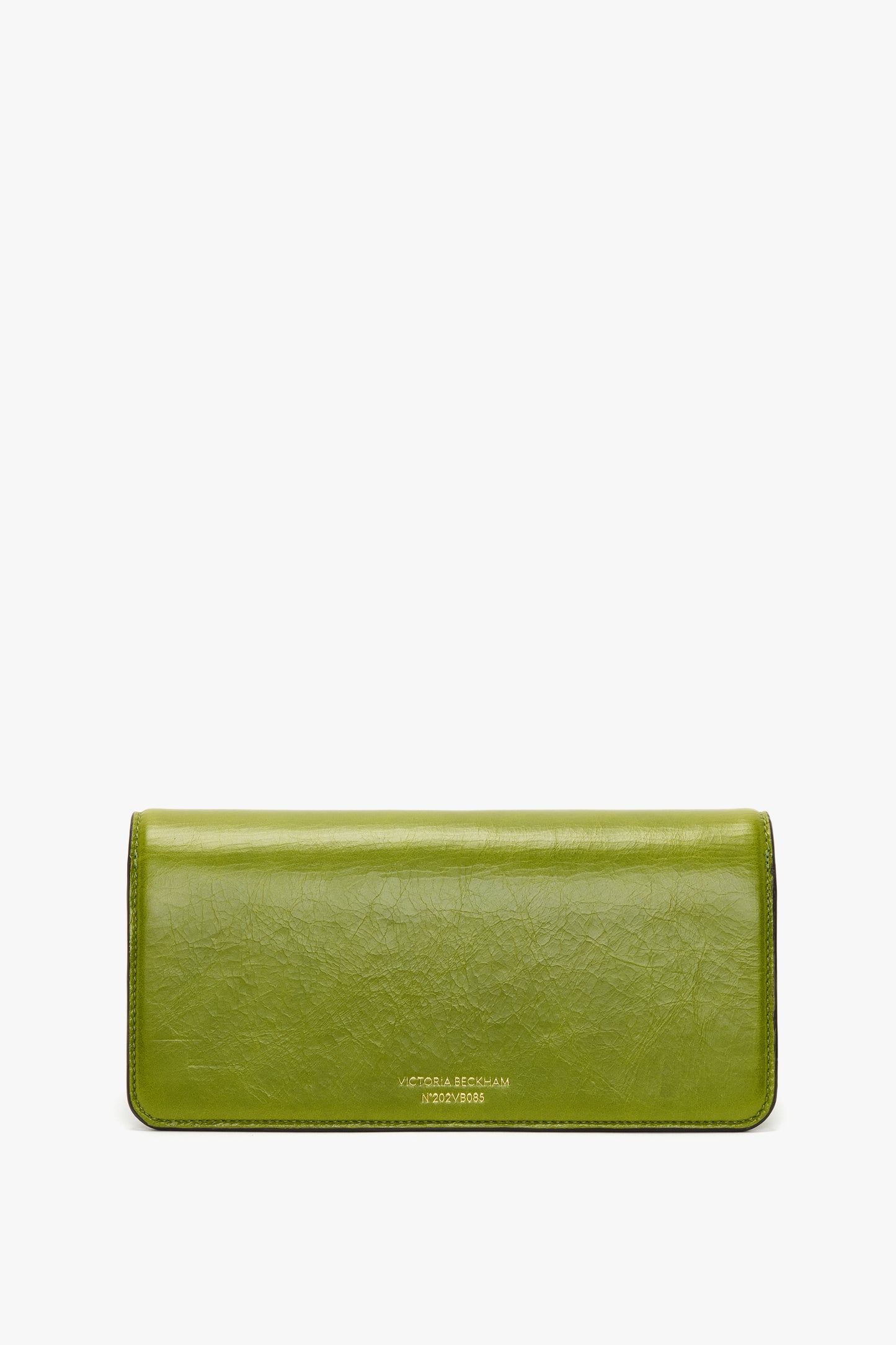 202 Clutch Bag In Green Distressed Leather