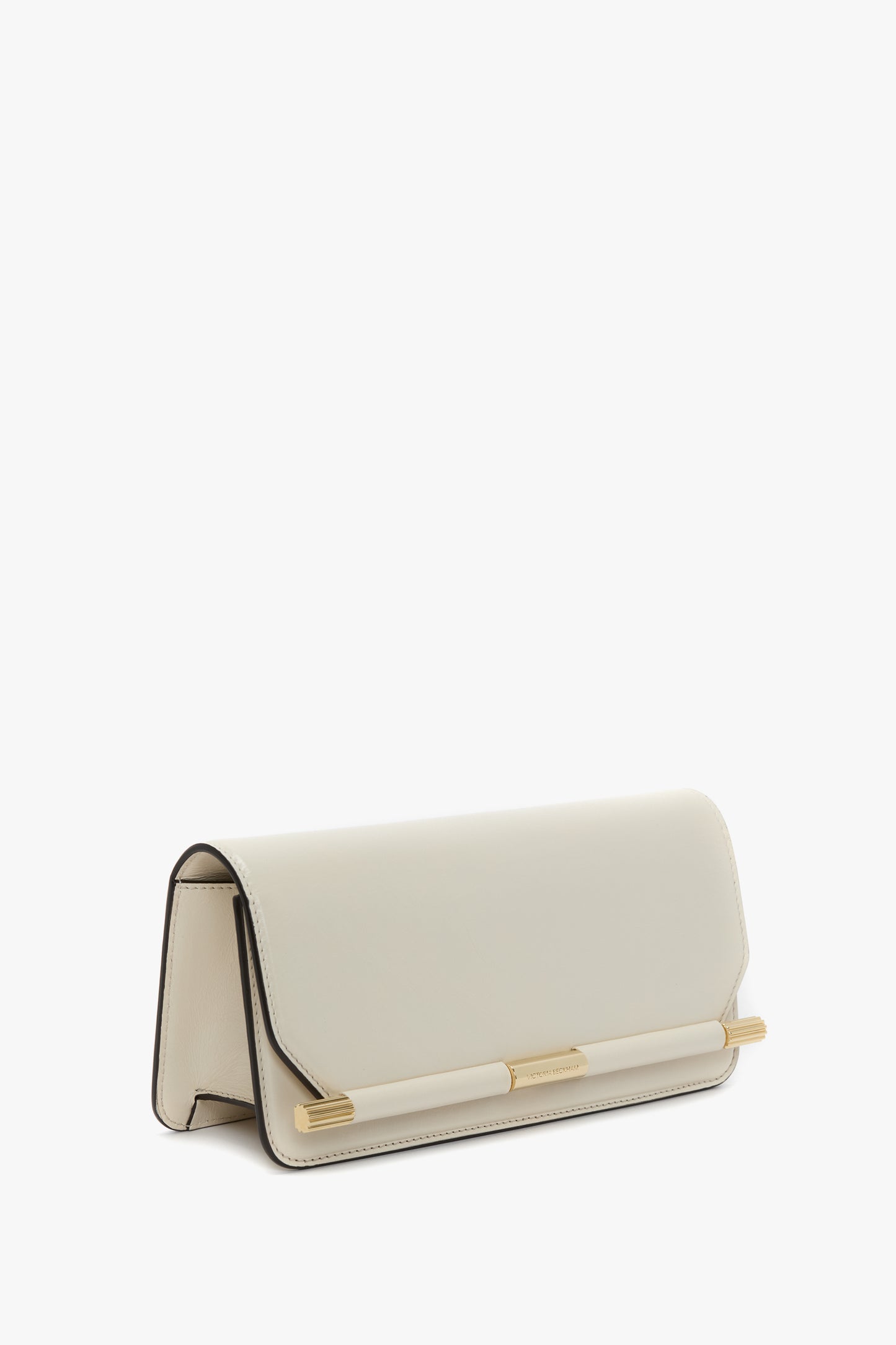 202 Clutch Bag In Ivory Distressed Leather