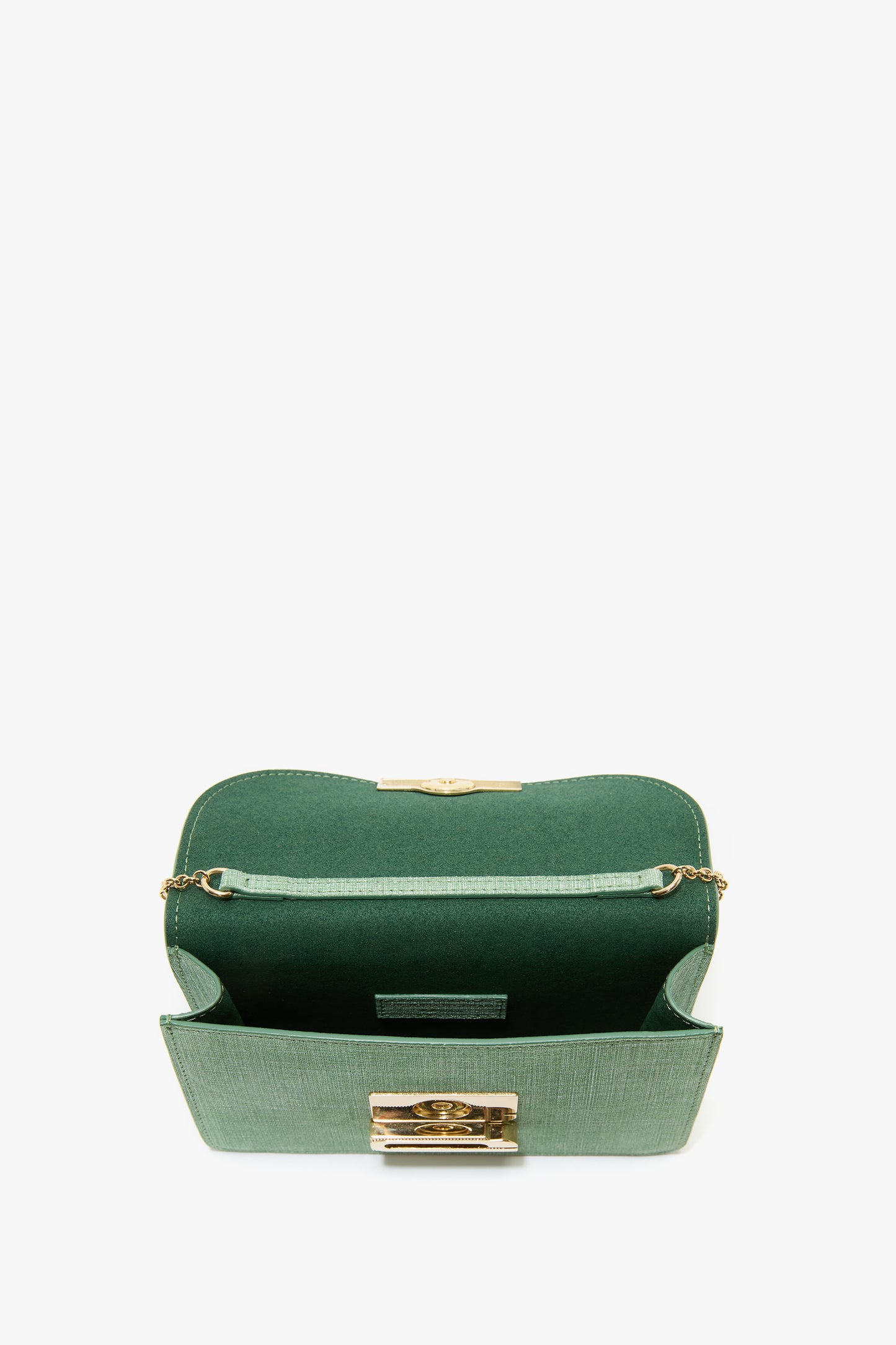 Nano Dorian Bag With Chain In Light Green Chambray Effect Suede