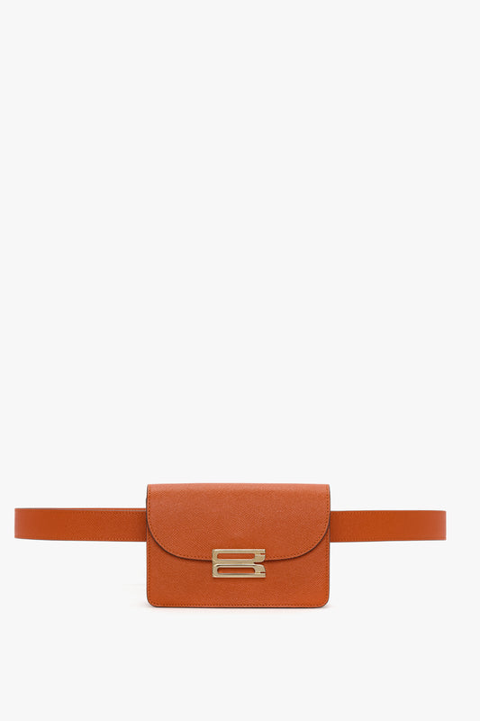 Nano Dorian Belt Bag In Burnt Orange Grained Leather