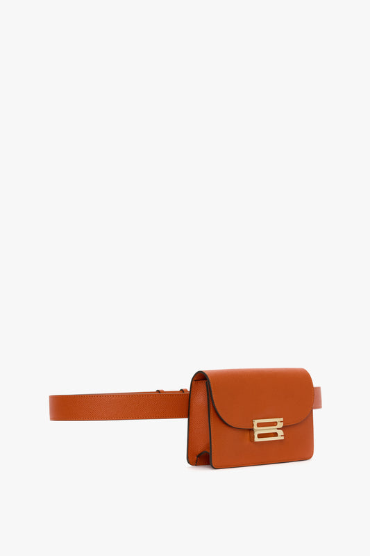 Nano Dorian Belt Bag In Burnt Orange Grained Leather