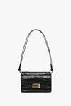 Mini Dorian Bag In Black Croc Embossed Leather