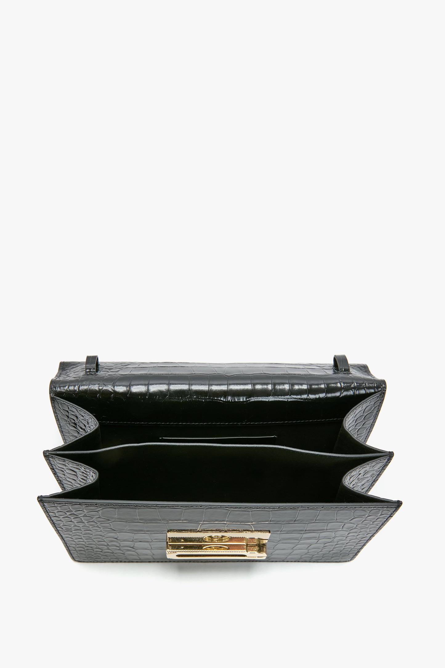 Dorian Bag In Black Croc Embossed Leather