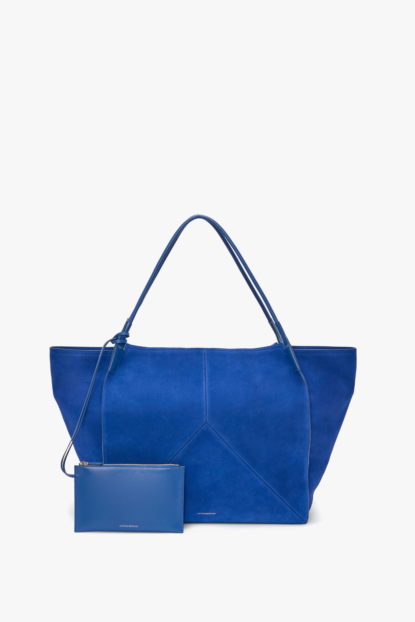 XL Victoria Tote In Sapphire Blue Suede