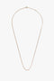 A simple gold-plated brass Victoria Beckham Exclusive Long Fine Chain In Gold with a fine link design and a small, circular clasp at the top against a white background.