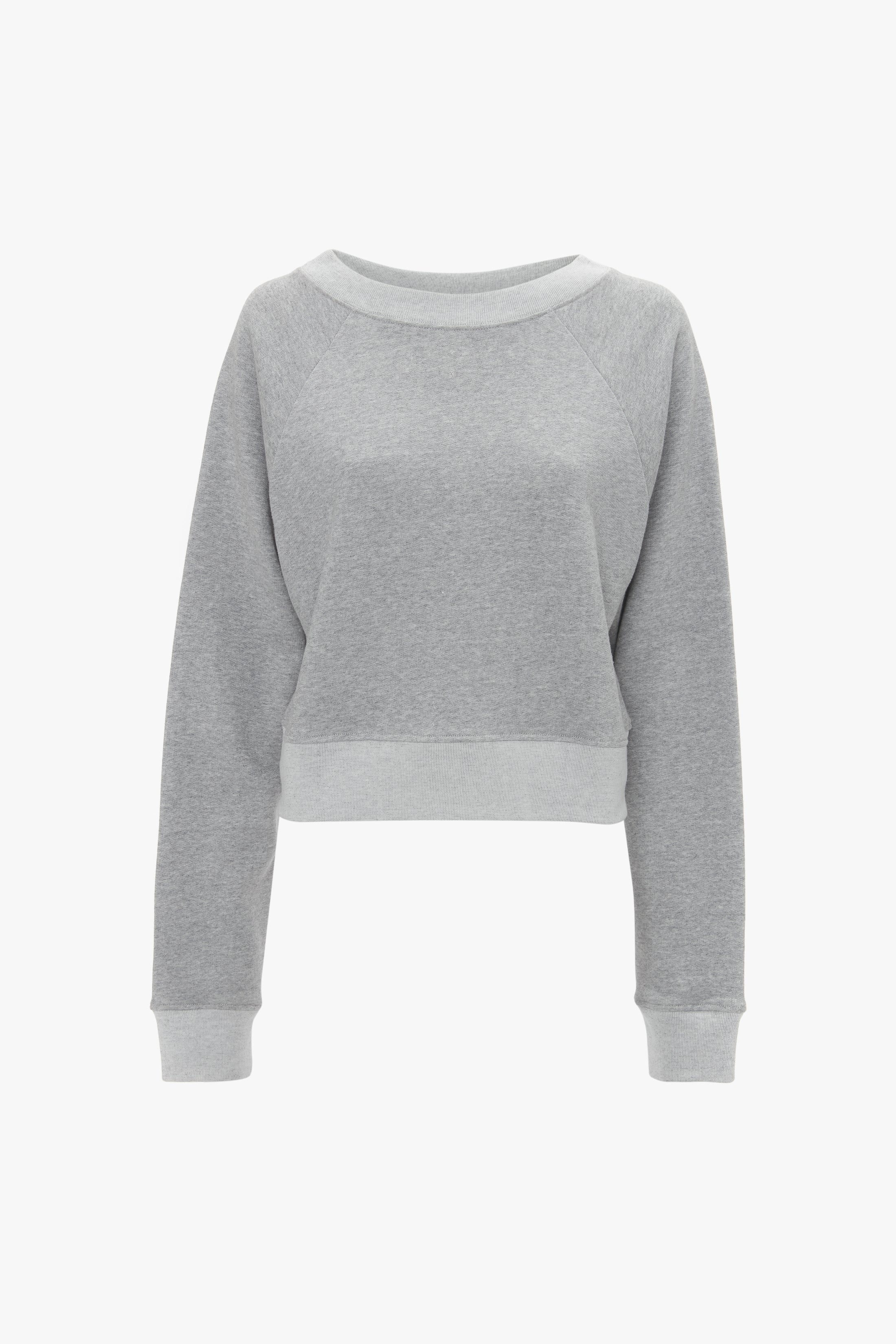 Cropped Sweatshirt In Grey Marl Victoria Beckham