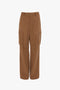 A pair of Relaxed Cargo Trouser In Tobacco from Victoria Beckham in 100% cotton, featuring side pockets, belt loops, and a straight-leg fit with a military-inspired style.