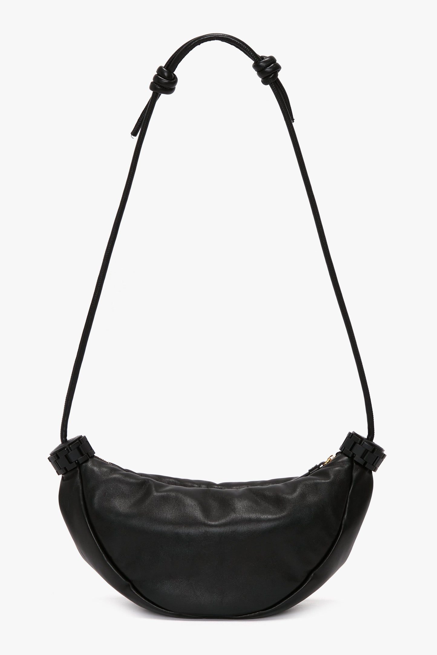 Puffy Half Moon Shoulder Bag In Black Leather Victoria Beckham