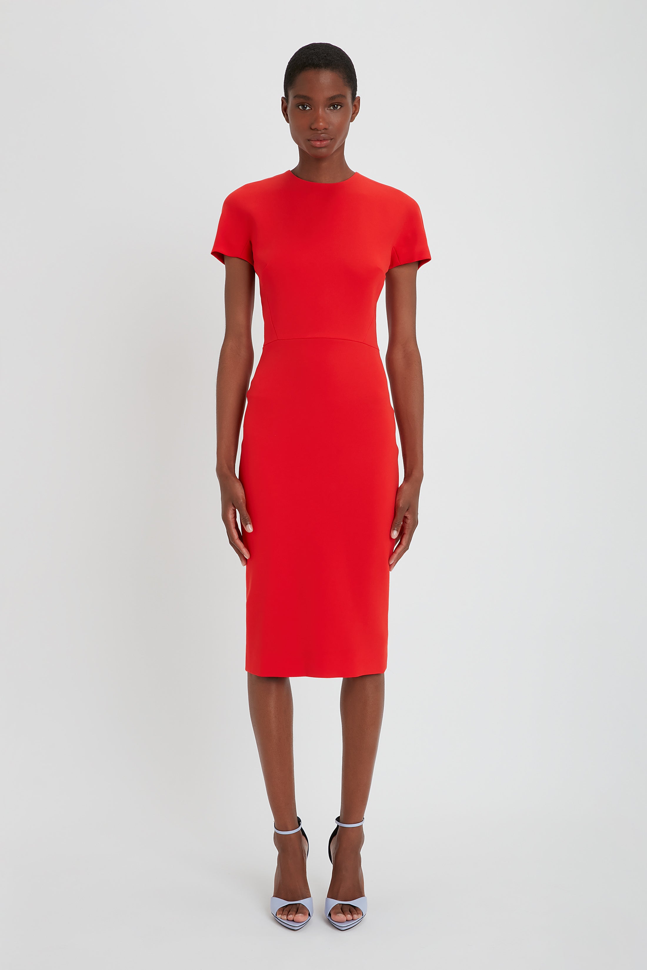 Fitted T-shirt Dress In Bright Red – Victoria Beckham
