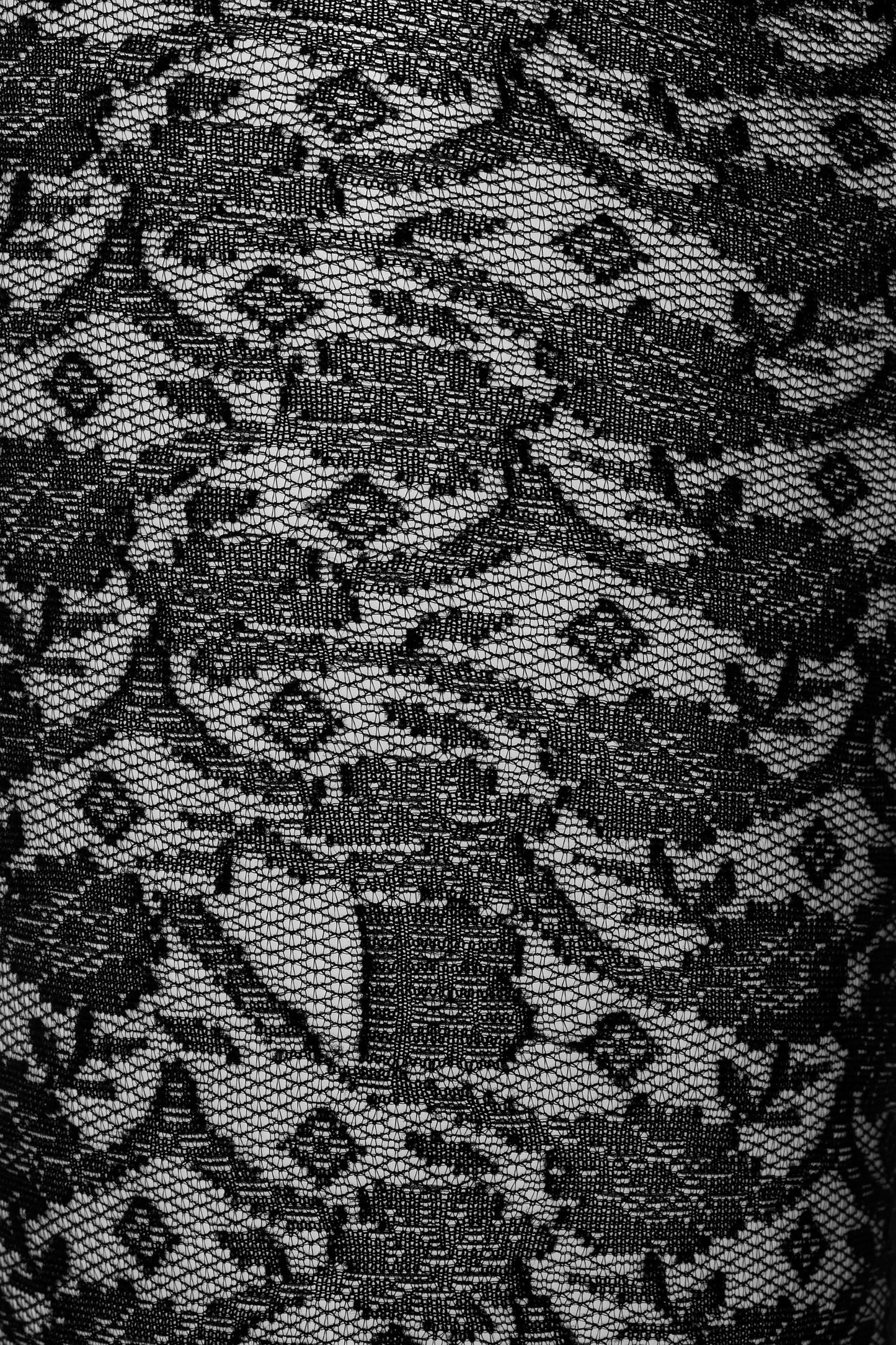 Monogram Lace Tights In Black