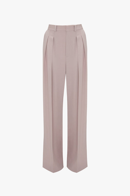 Double Pleat Trouser In Rose Quartz by Victoria Beckham displayed against a white background.