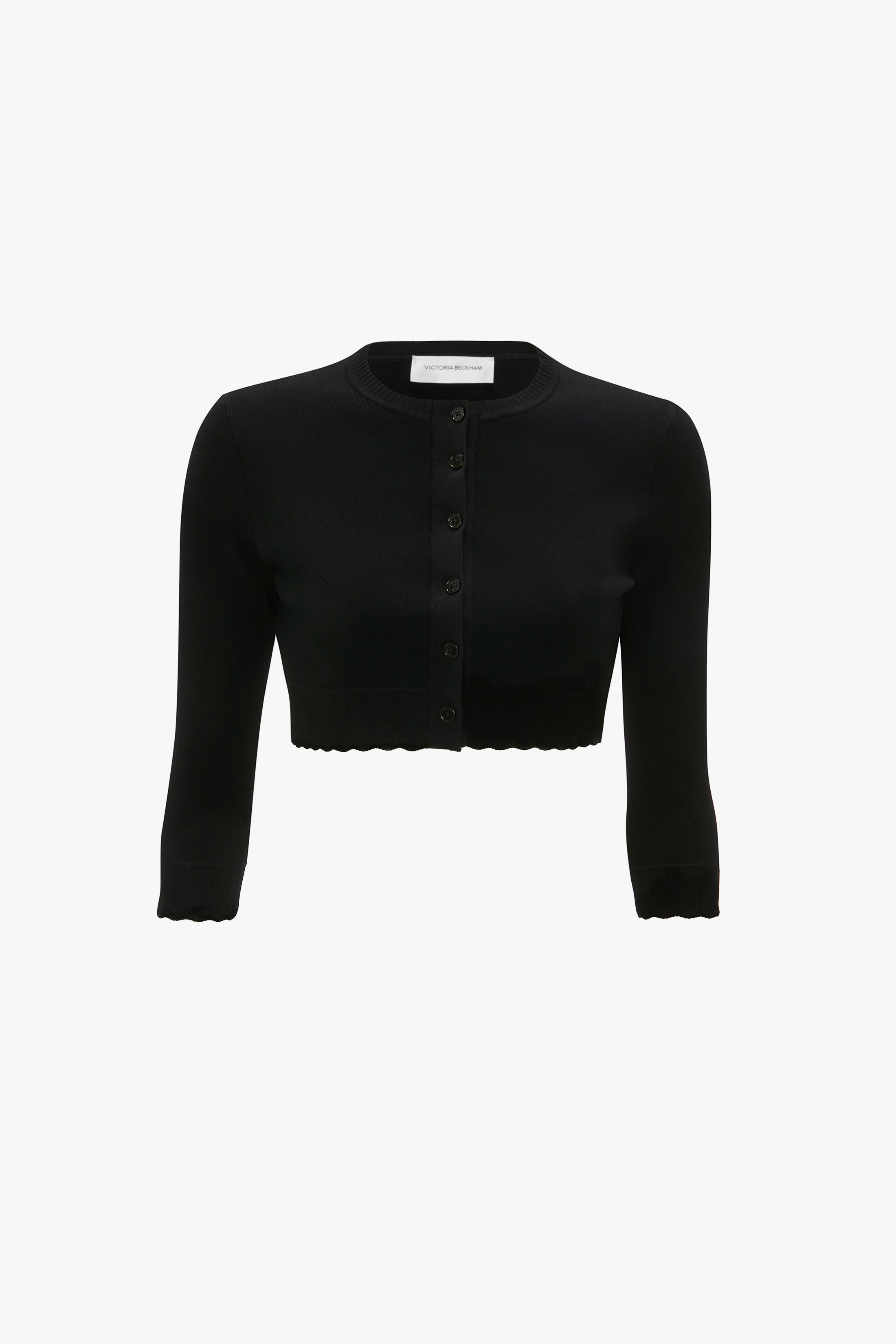 Victoria Beckham pointelle-knit Cropped Cardigan - Farfetch