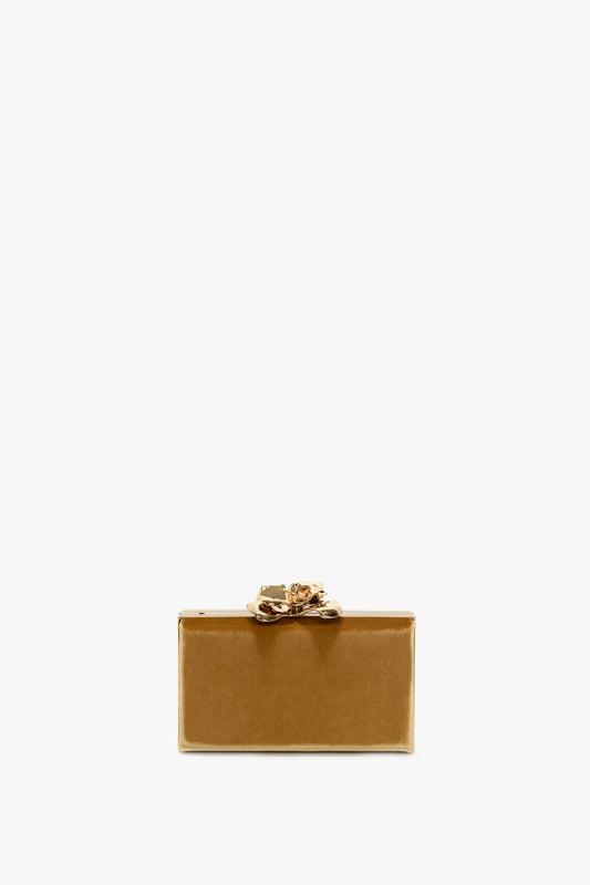 Frame Flower Bag Minaudiere In Light Gold