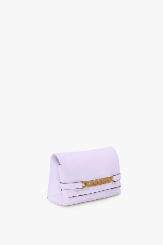 EXCLUSIVE Mini Chain Pouch With Long Strap In Lilac Leather