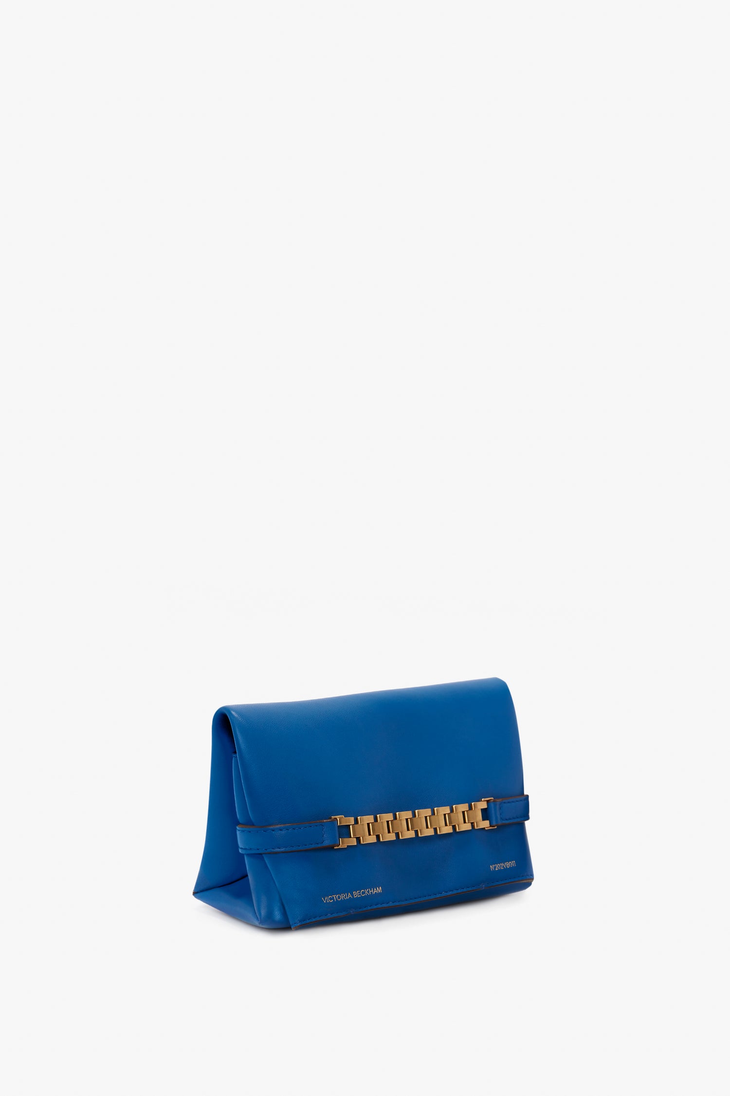 Mini Chain Pouch Bag With Long Strap In Sapphire Blue Victoria Beckham