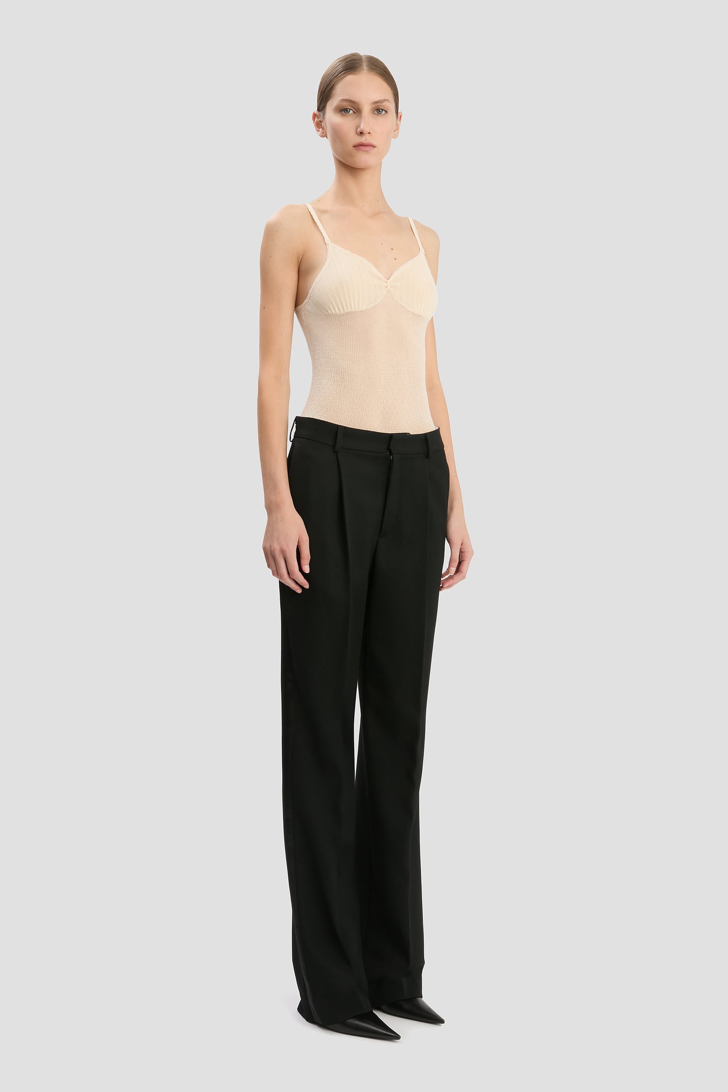 Straight Leg Tailored Trouser In Black