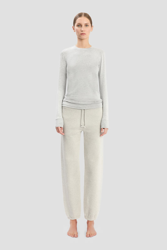 Long Sleeve T-Shirt In Grey Marl