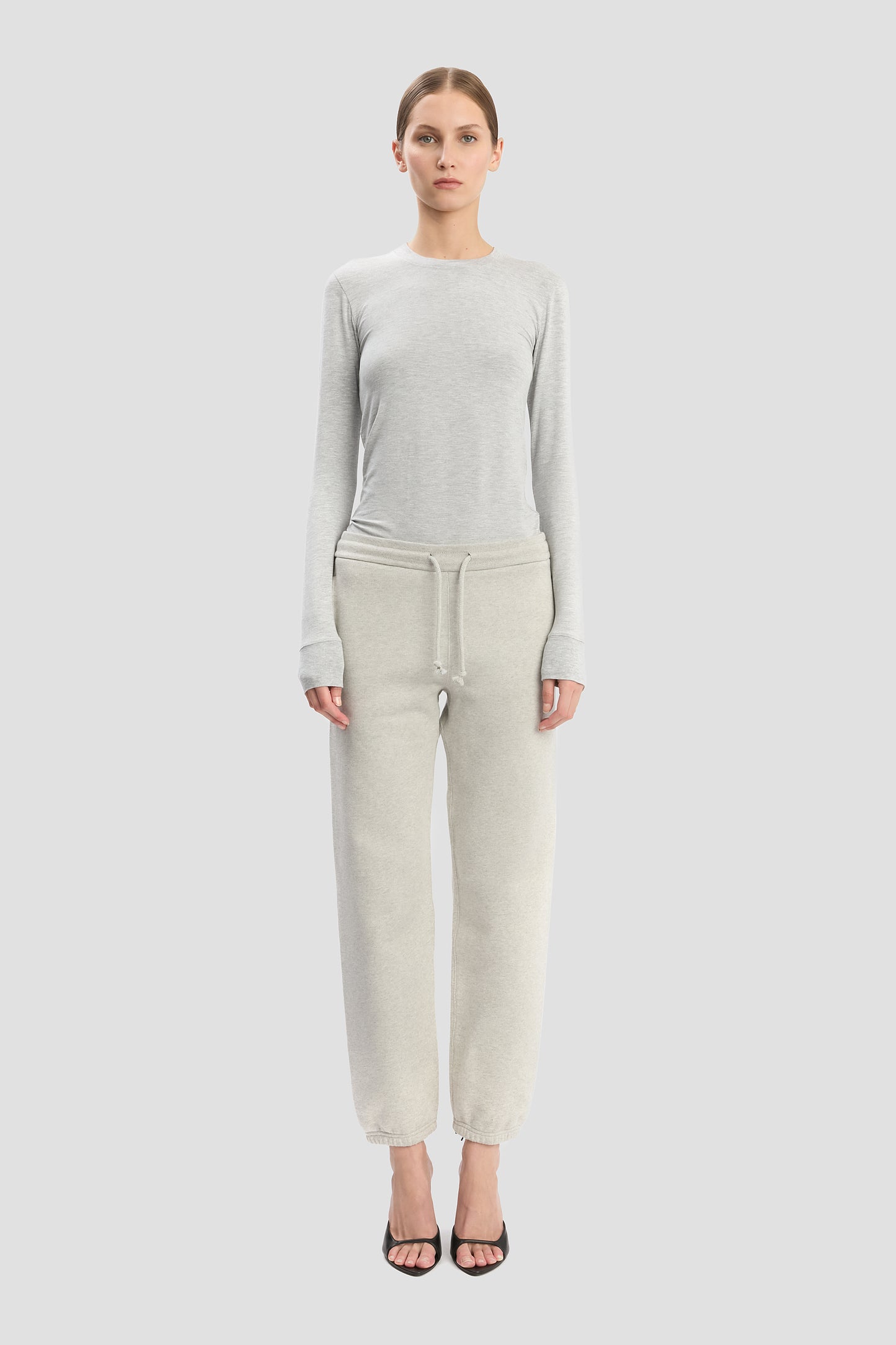 Logo Embroidered Jogger In Grey Marl