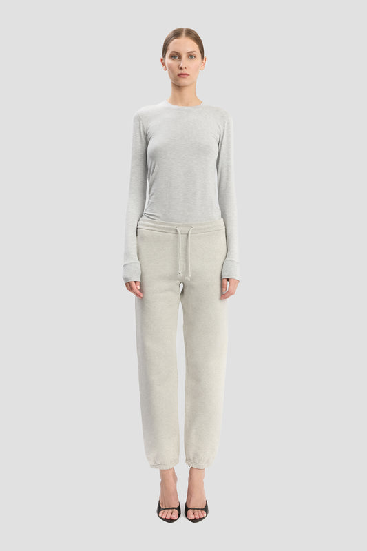 Logo Embroidered Jogger In Grey Marl