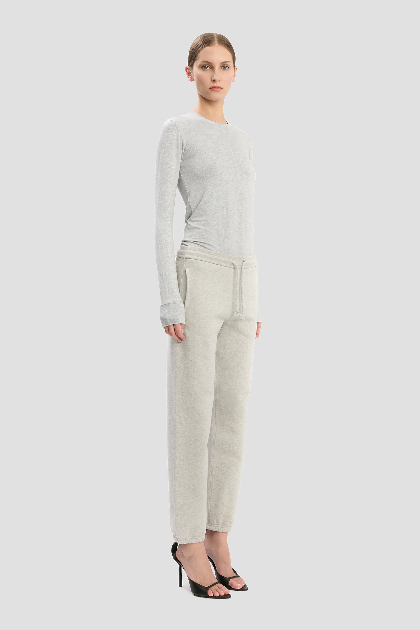 Logo Embroidered Jogger In Grey Marl