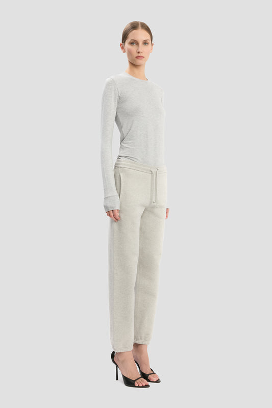 Logo Embroidered Jogger In Grey Marl