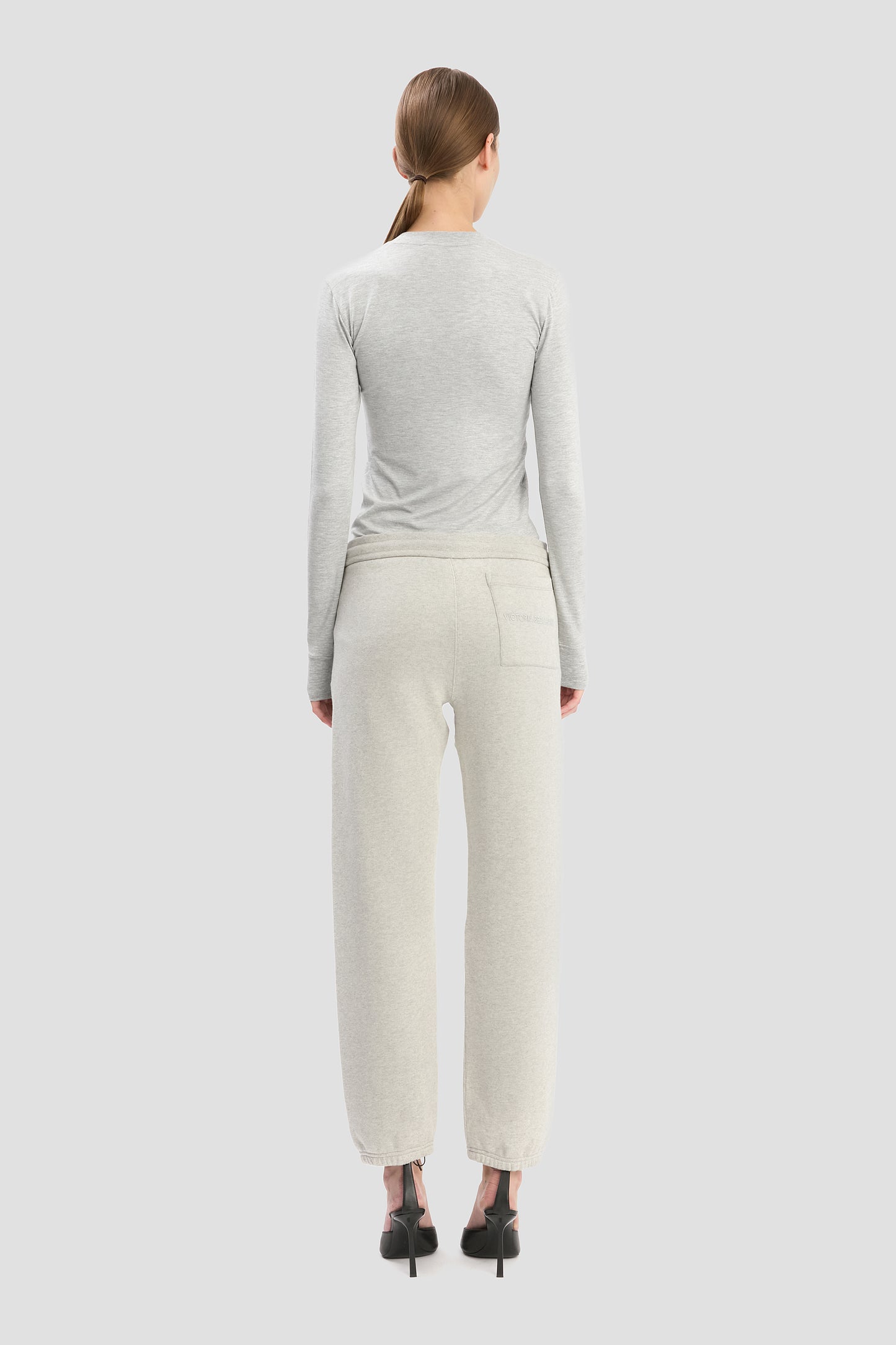 Logo Embroidered Jogger In Grey Marl