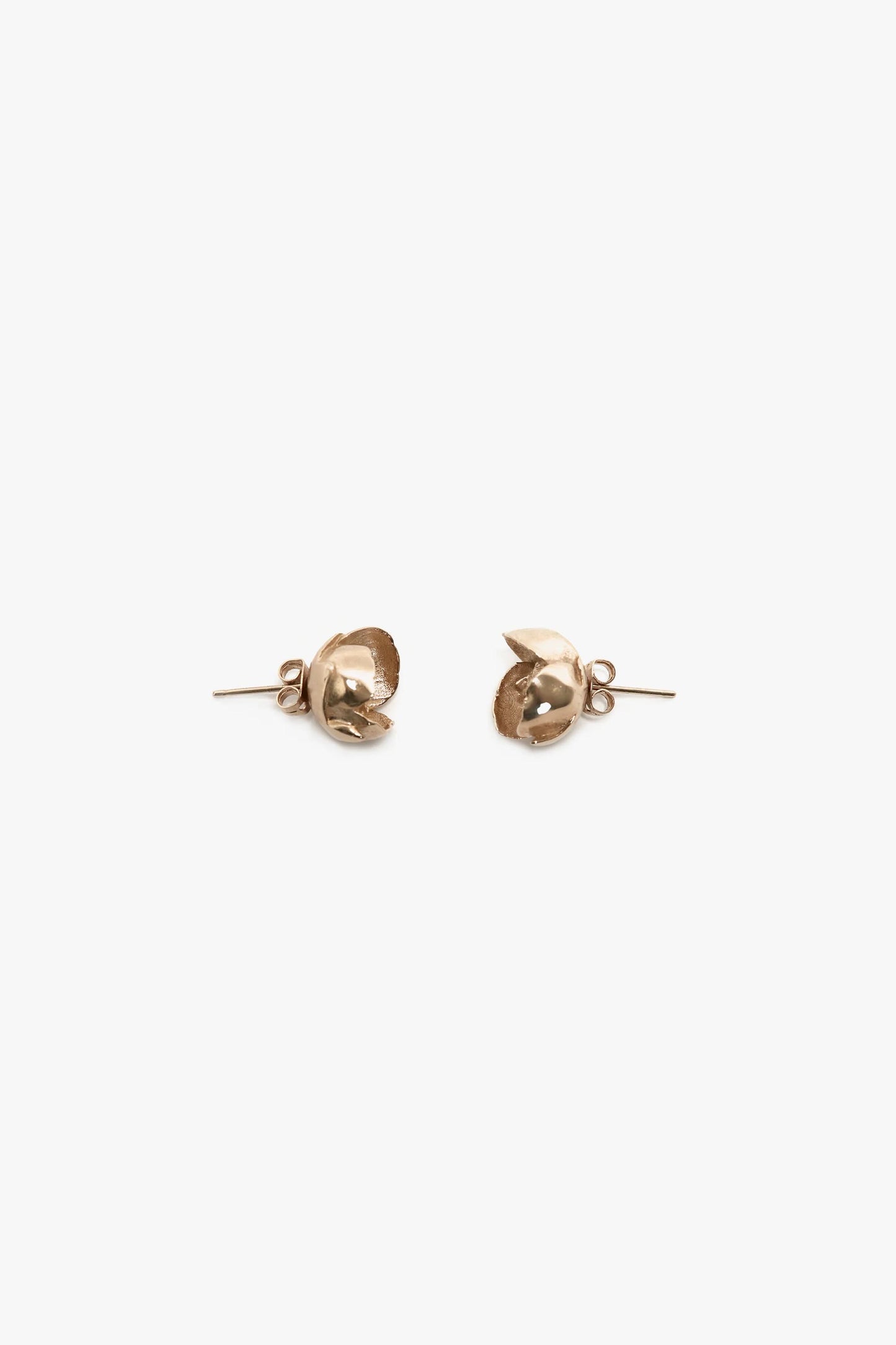 Exclusive Camellia Flower Stud Earrings In Gold