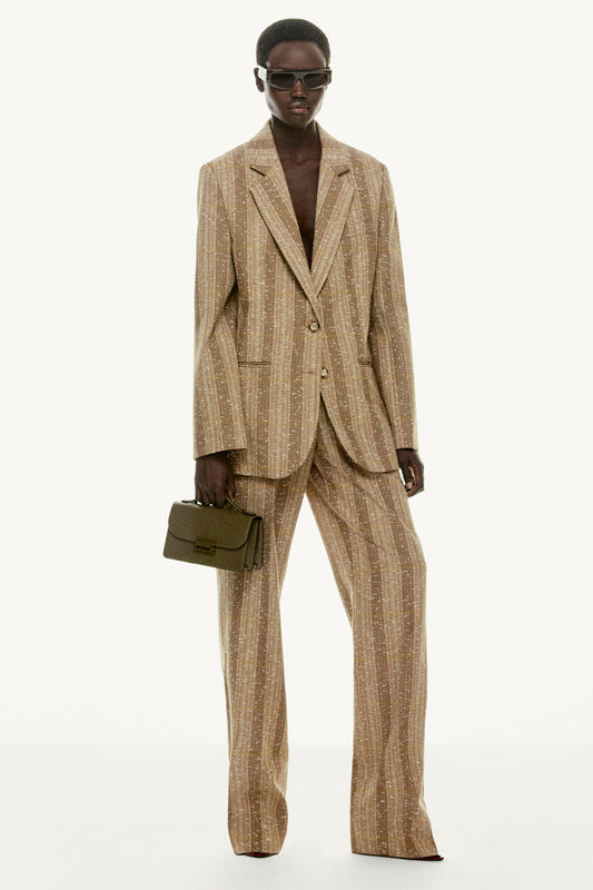Alina Trouser In Beige-Pistachio