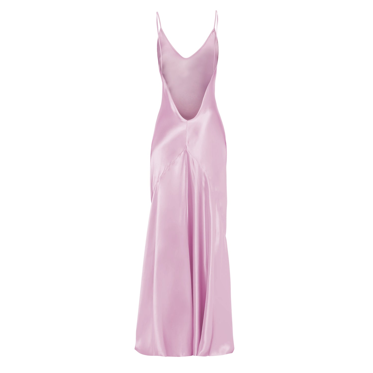 A Low Back Cami Floor-Length Dress by Victoria Beckham with spaghetti straps and a deep V-neck, reminiscent of Victoria Beckham's elegant style.