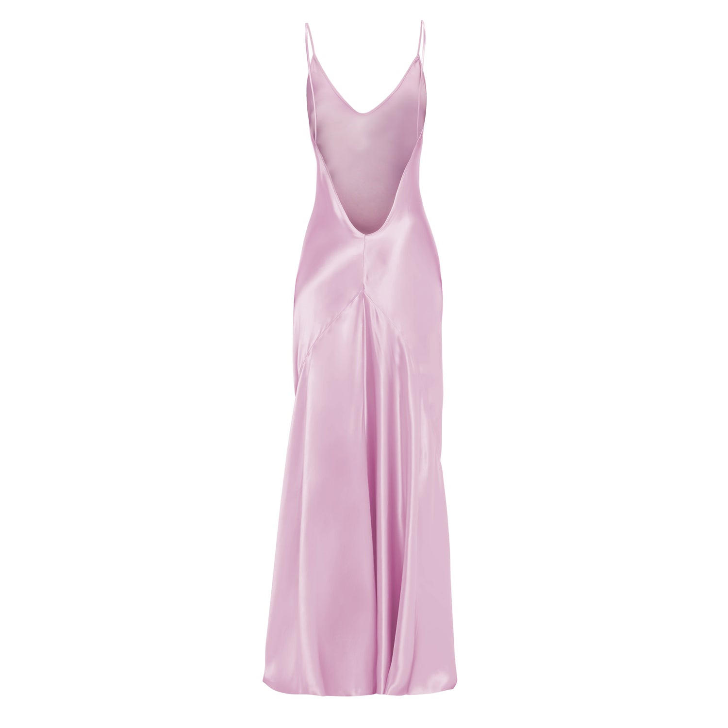 A Low Back Cami Floor-Length Dress by Victoria Beckham with thin straps and a deep V-neckline, reminiscent of Victoria Beckham’s sophisticated style.