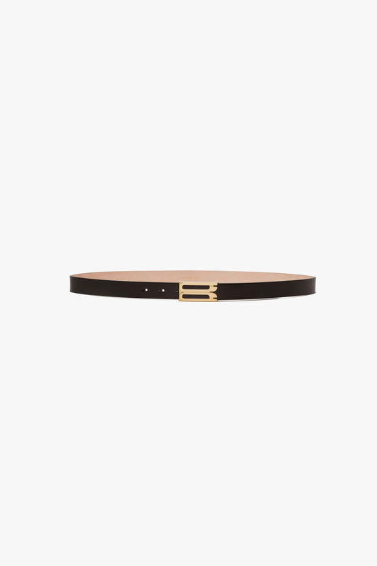 Frame Belt In Black Glossed Leather